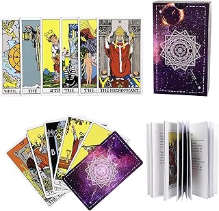 Tarot Cards Set, Holographic Tarot Deck, Classic Tarot Cards with English Instructions Book, Tarot Cards for Beginners