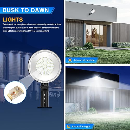 Miniatura 2 de Luz LED de granero, 150 W, 20000 lm, iluminación exterior del anochecer al amanecer, IP66 impermeable, ángulo de 150, luz de calle brillante para