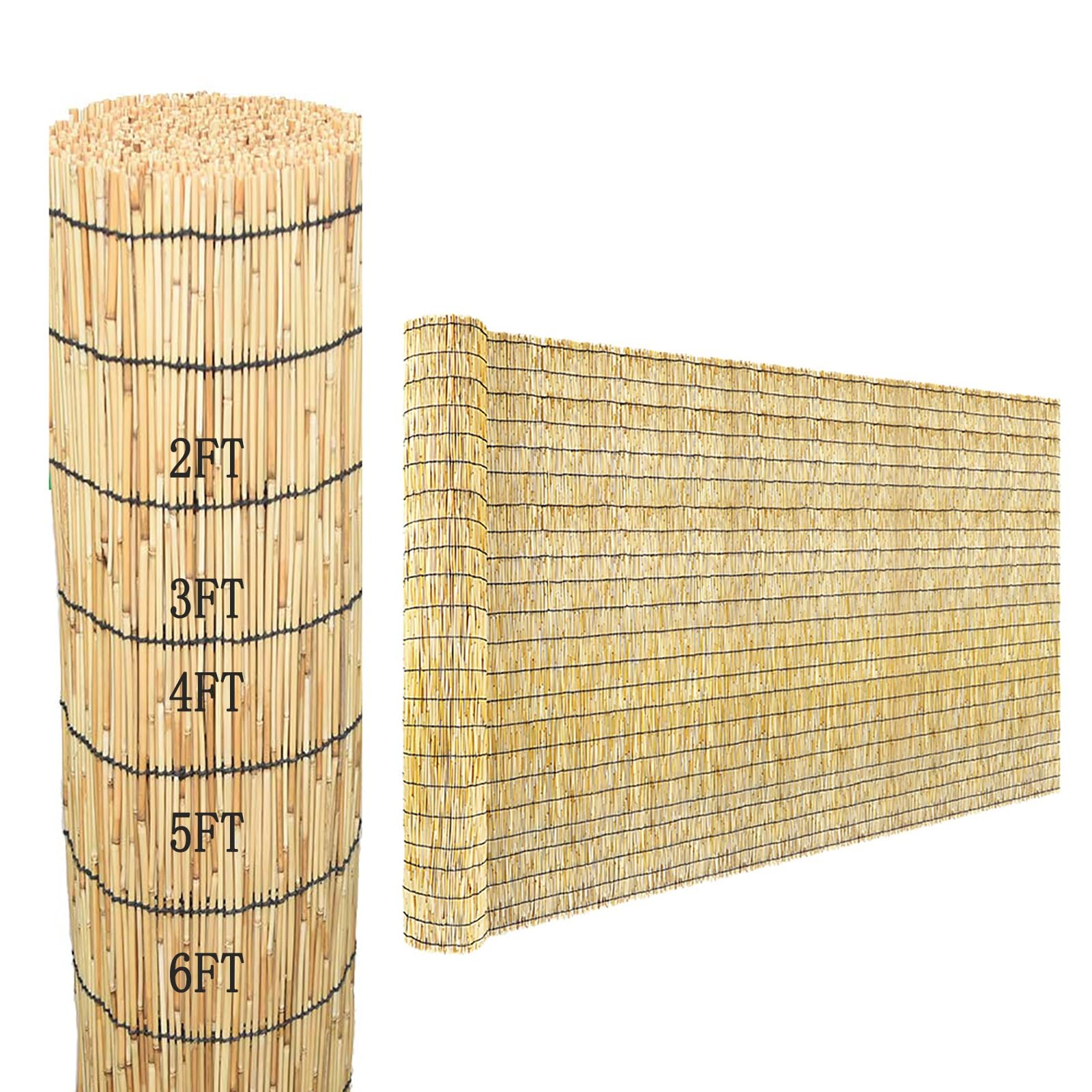 Clôture en roseau naturel brise-vue jardin séparateur extérieur 91x335