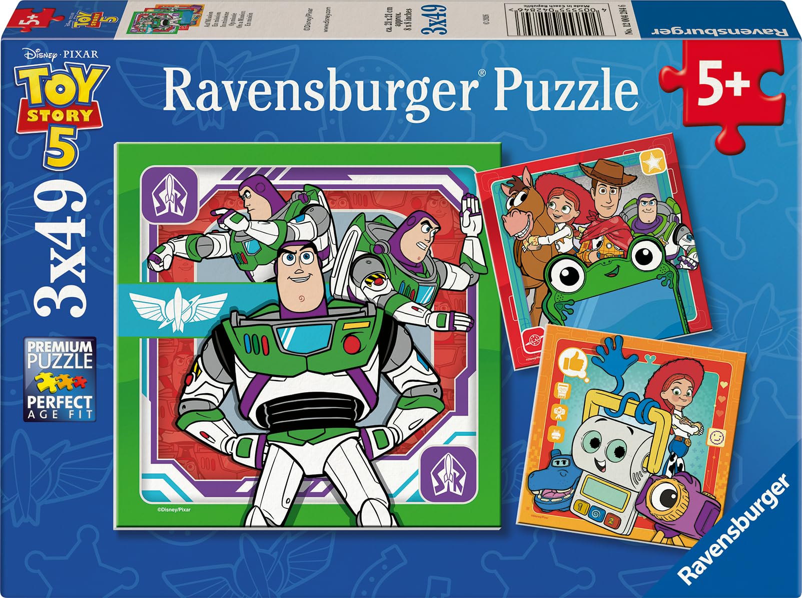 Ravensburger Disney Pixar Toy Story 5 3-Pack Puzzle Set 3x49 Piece Jigsaw Puzzles for Kids Ages 5+ Featuring Woody, Buzz Lightyear & Friends