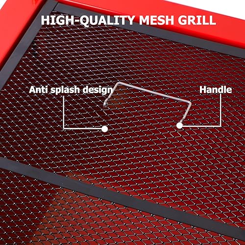 Miniatura 4 de Sartén de drenaje de aceite de perfil bajo de 20 galones con bomba eléctrica de 110 V, manguera de 8 pies para camiones, automóviles, SUV, color rojo