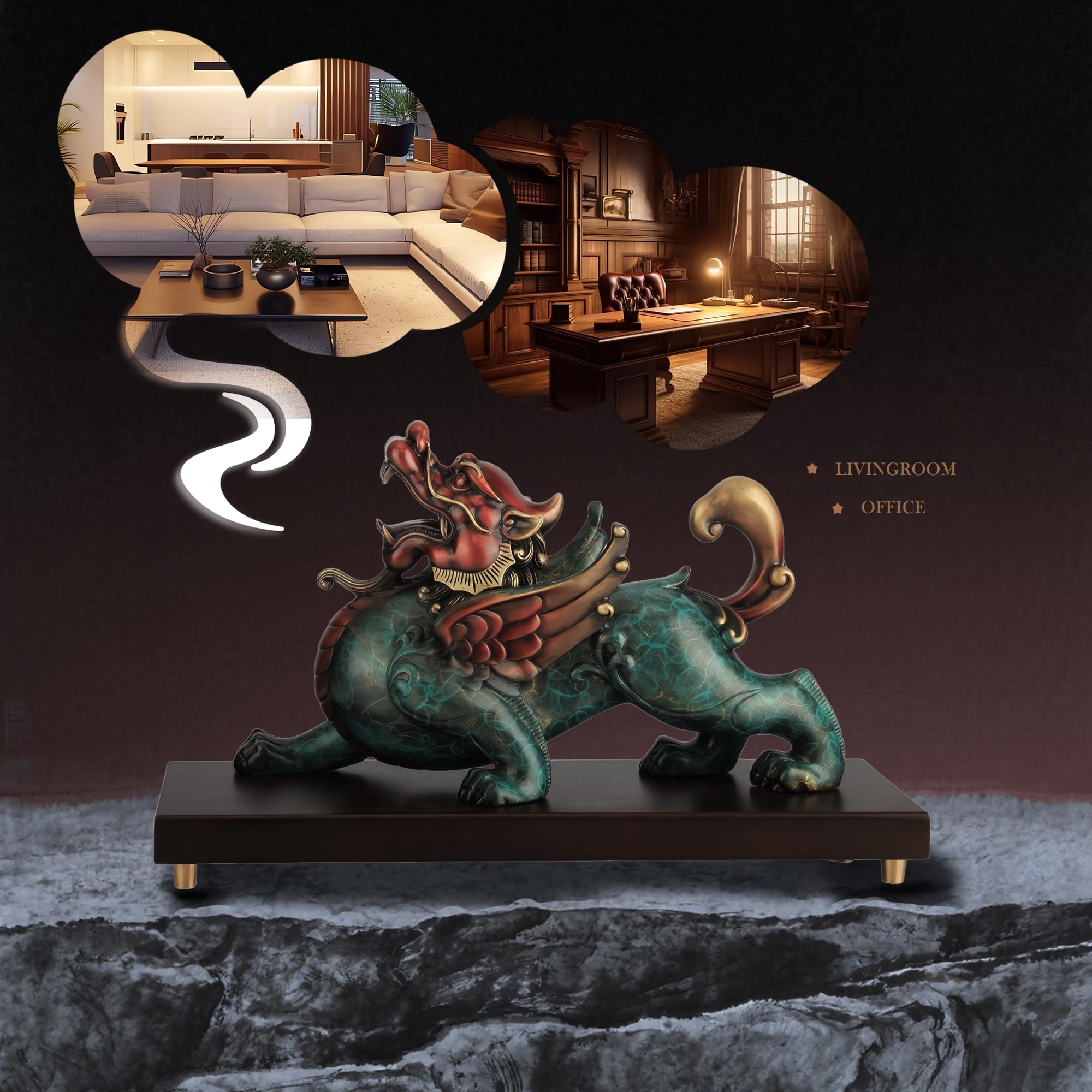 貔貅 置物70000 Amazon.com: Top Brass Pixiu Statue - Pi Yao, Pi Xiu, God of Wealth