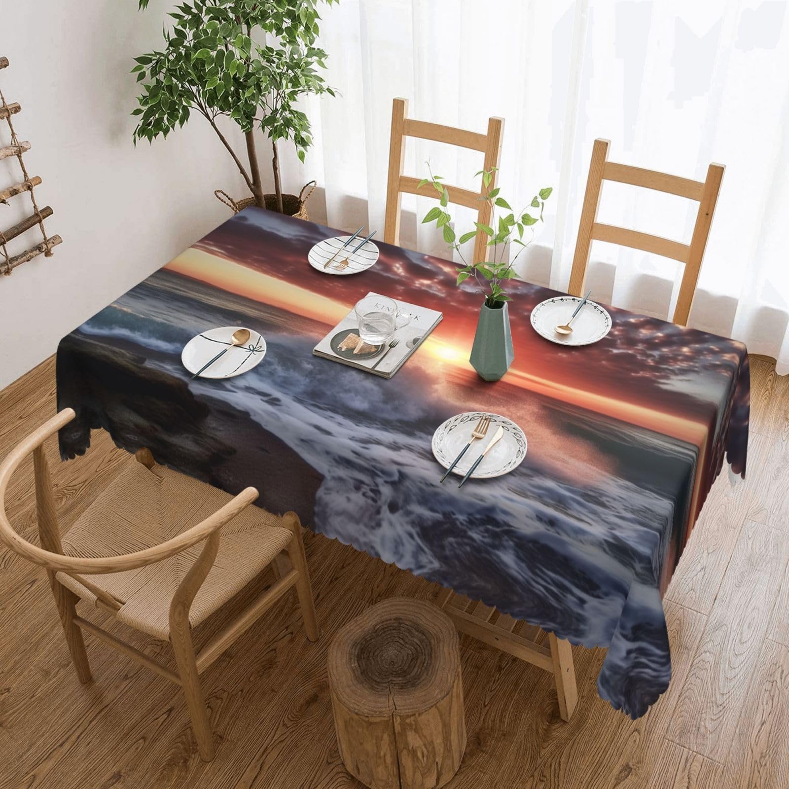 Nappe rectangulaire imperméable lever de soleil pour réveiller la douceur de votre cuisine