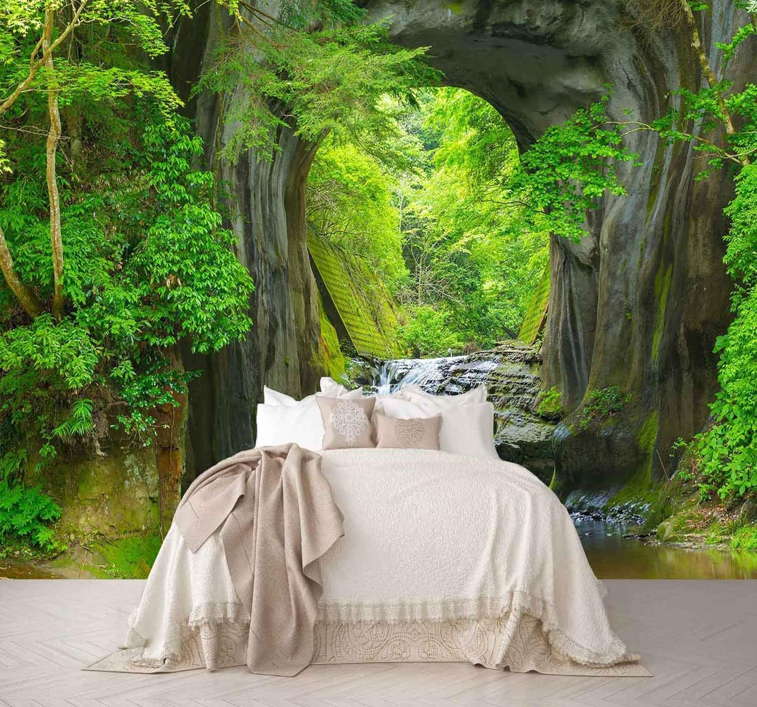 - Reyhui Forest Stream Wall Mural Wallpaper Large Nature Scenery Mural for Bedroom Living Room TV Background Sofa Wall (not self-Adhesive)
