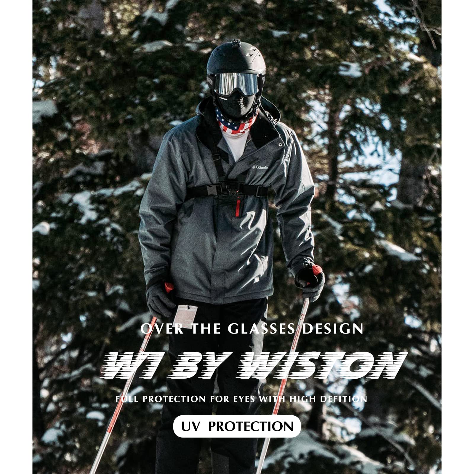 WISTON OTG - Occhiali da sci e snowboard, unisex, protezione UV al 100%, W1
