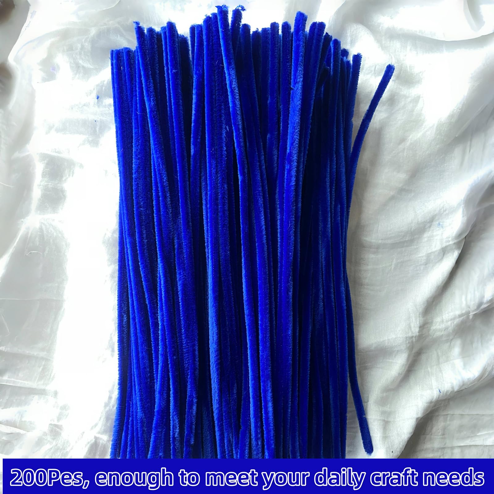 Blue Pipe Cleaners - Limpiadores de tuberías a granel, suministros de manualidades, 200 unidades, color azul