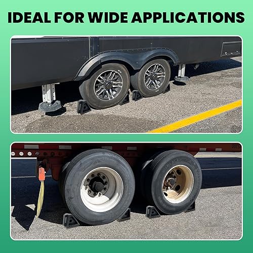 Miniatura 20 de Paquete de 4 calzones de goma sólidos y resistentes, topes de rueda de alta calidad para automóvil, remolques de viaje, RV, camión y ATV