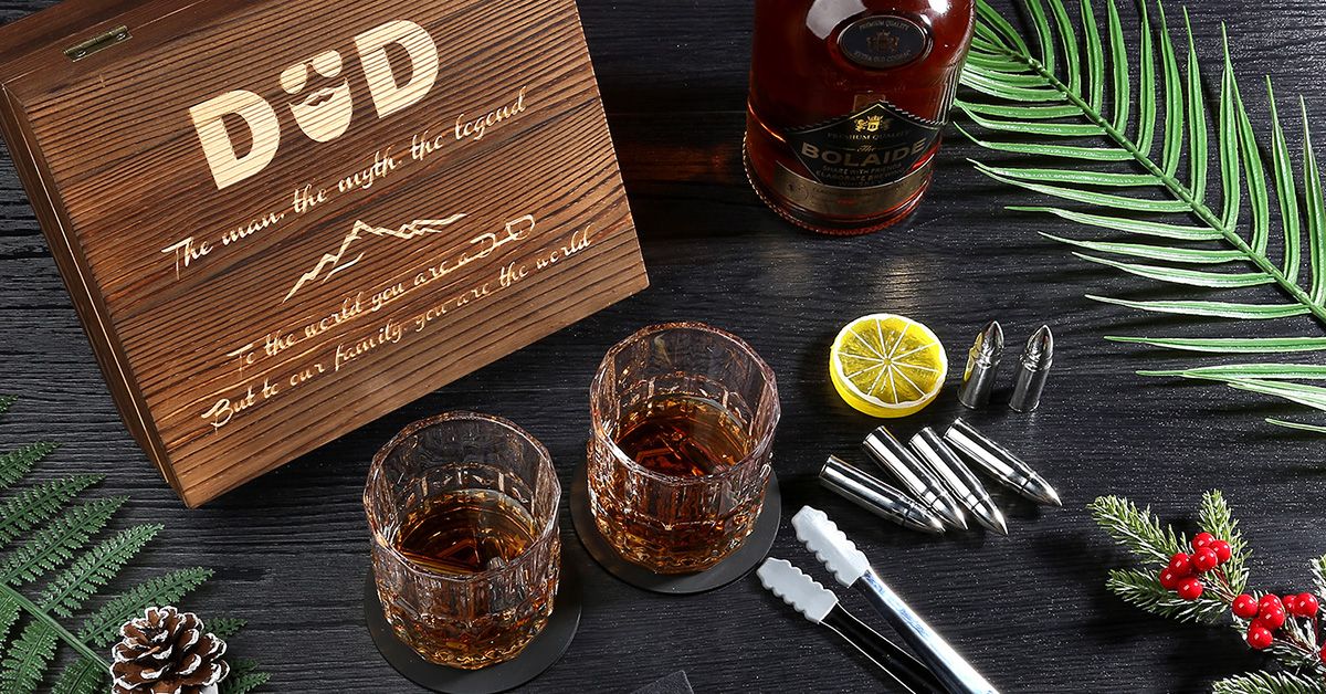 Set Regalo Whisky Con Bicchieri E Pietre Di Raffreddamento In Acciaio - Ideale Per Uomini - Foto 11