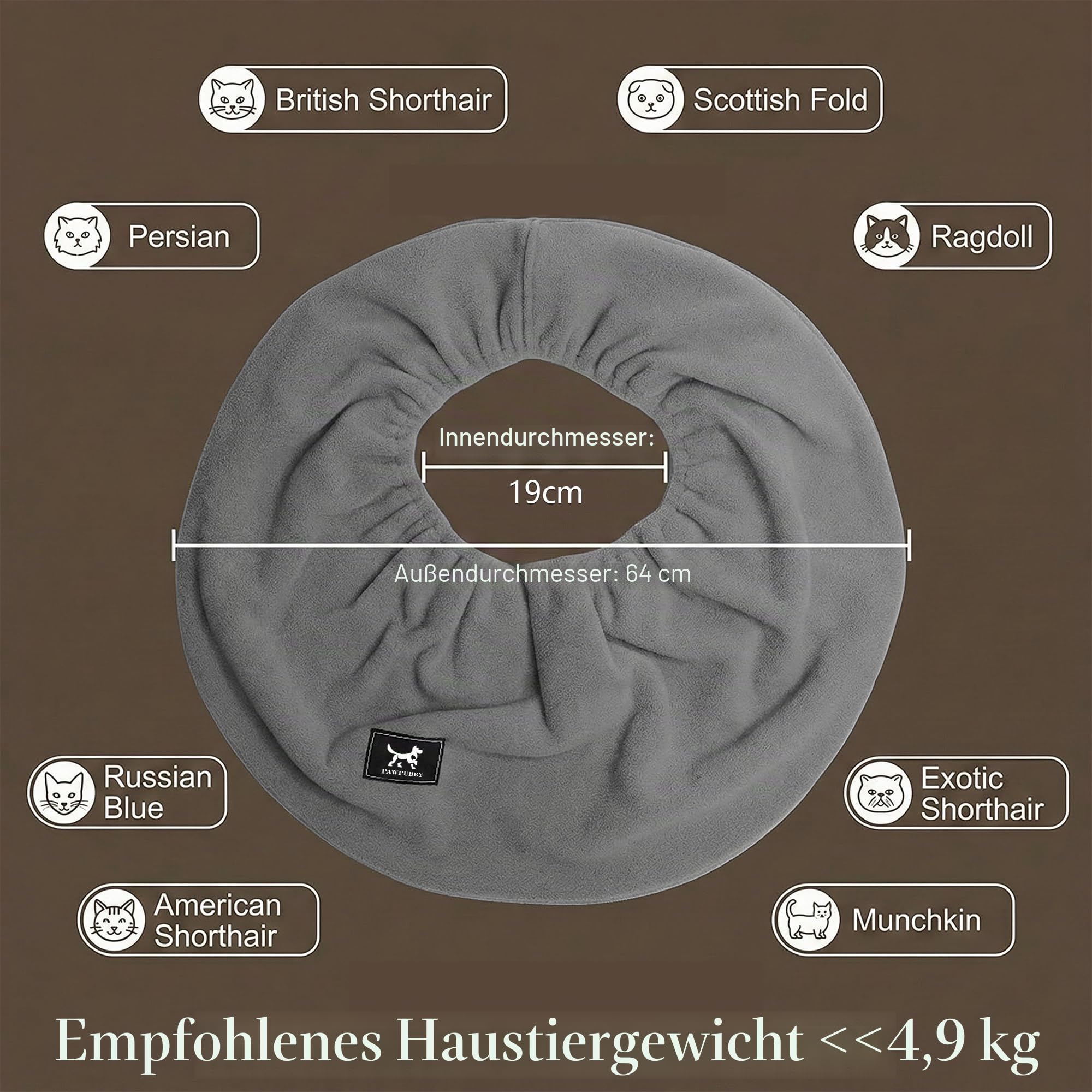 Katzen-Tragetasche, trägerlose Haustier-Tragetasche für kleine Hunde & Katzen - Weiche atmungsaktive Kitten Pubby Tragetasche Beruhigende Känguru-Tasche, zum Kuscheln drinnen & für Reisen