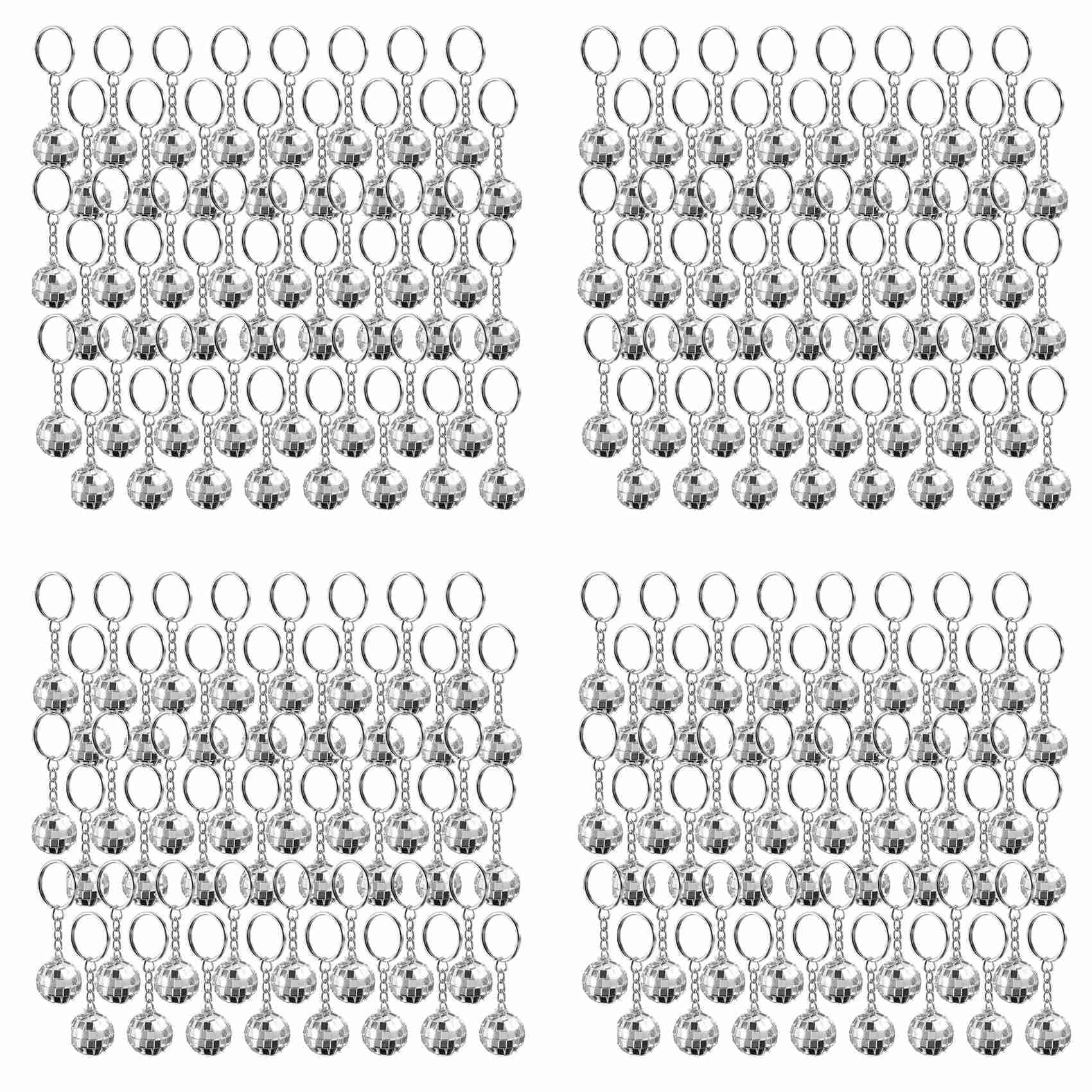 Boule disco porte-clés lot de 192 mini miroirs réfléchissants pour décoration de fête