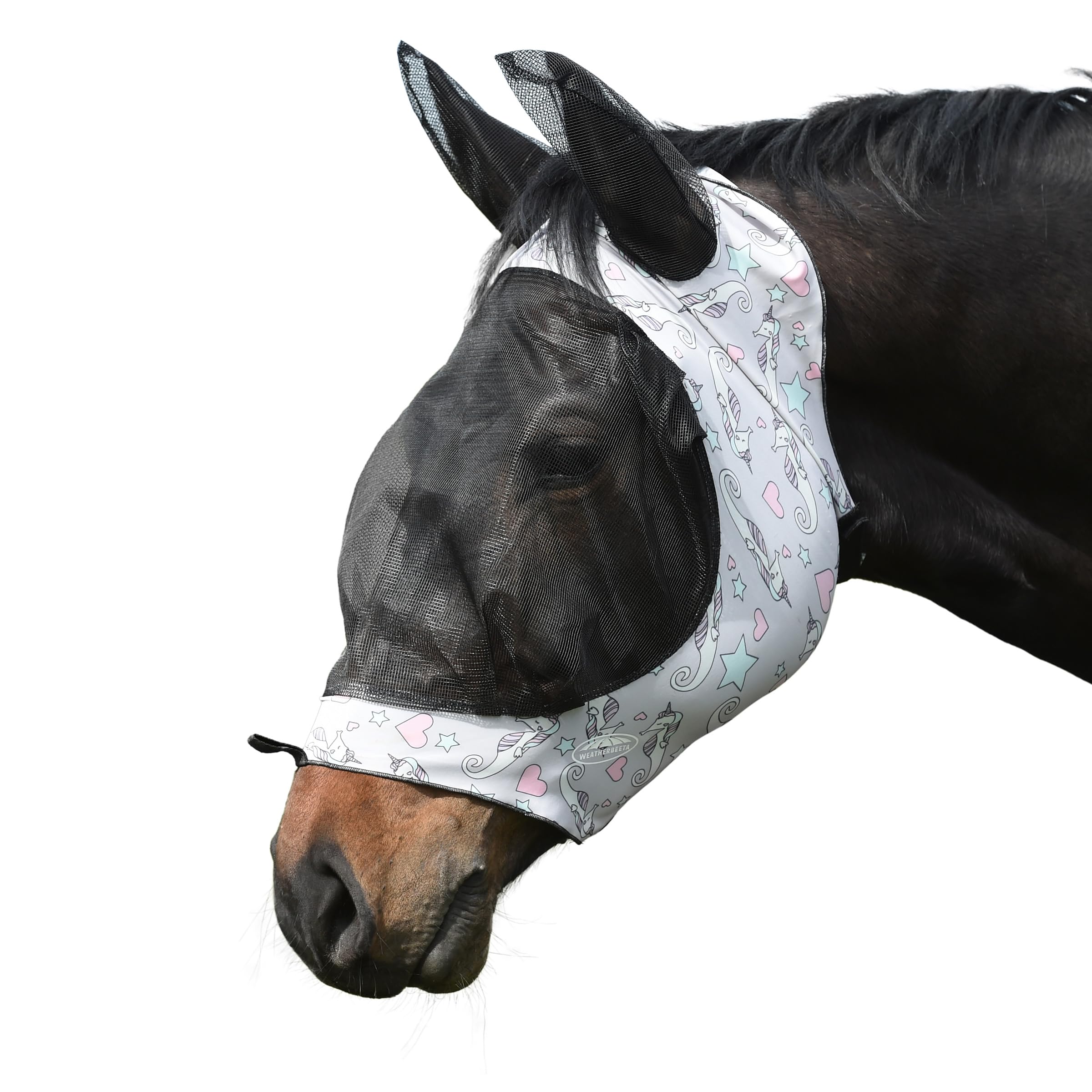 WeatherBeeta Deluxe Stretch Eye Saver with Ears, Sea Unicorn Print, Small Pony — image 1