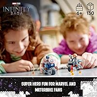 Vista 2 de LEGO Marvel Viuda Negra y Capitán América Motocicletas 76260 Juguete de Construcción de Marvel para Niños de 6 a 8 años, Set de Juguete de Marvel