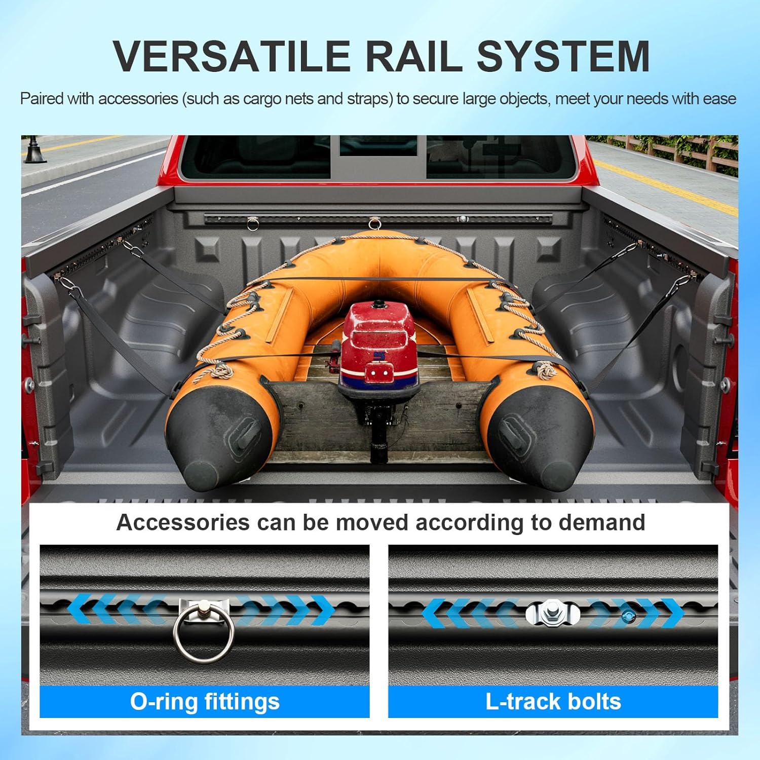 Retractable Ratchet Straps Compatible with 2022 2023 2024 2025 2026 Nissan Frontier Front Side Trail Rail System Replacement for 2022-2026 Nissan Frontier Accessories