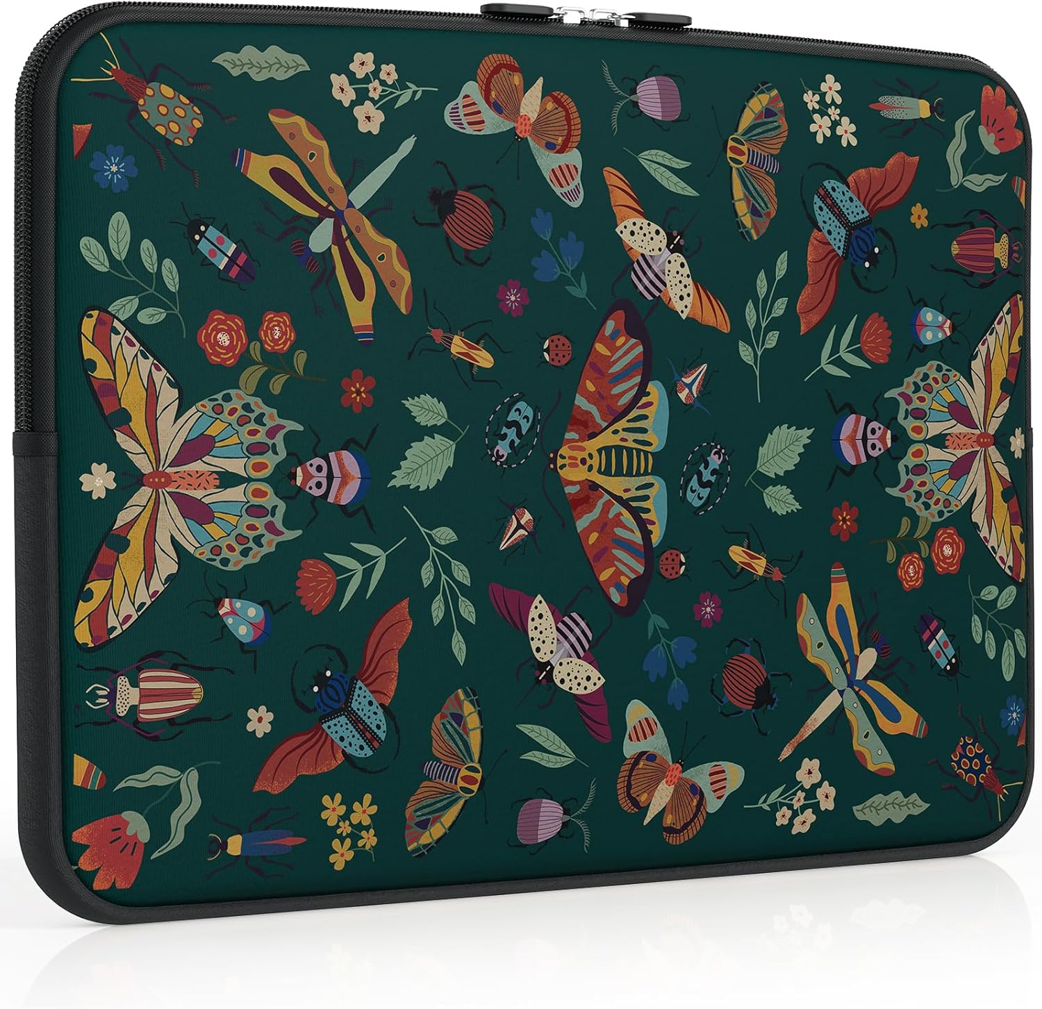 iCasso Laptop sleeve 13 inch for MacBook Air 13-13.6 inch,Retro Laptop case for Macbook Pro 13 inch, Slim Protective Travel Carrying Case for MacBook Pro 14 inch, Chromebook, HP, Dell, Green Butterfly