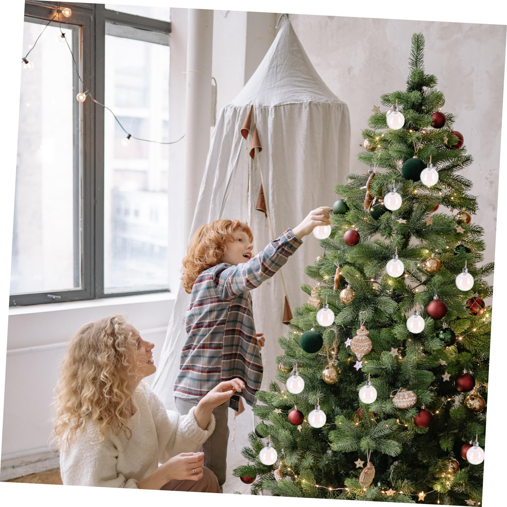 Ifundom 12 Piezas Bola De Burbujas De Adornos De Arbol De Navidad Bolas De Navidad Irrompibles Adorno Navideño De Plástico Esfera Colgante Navideña El Plastico Paseo Bola De Nieve