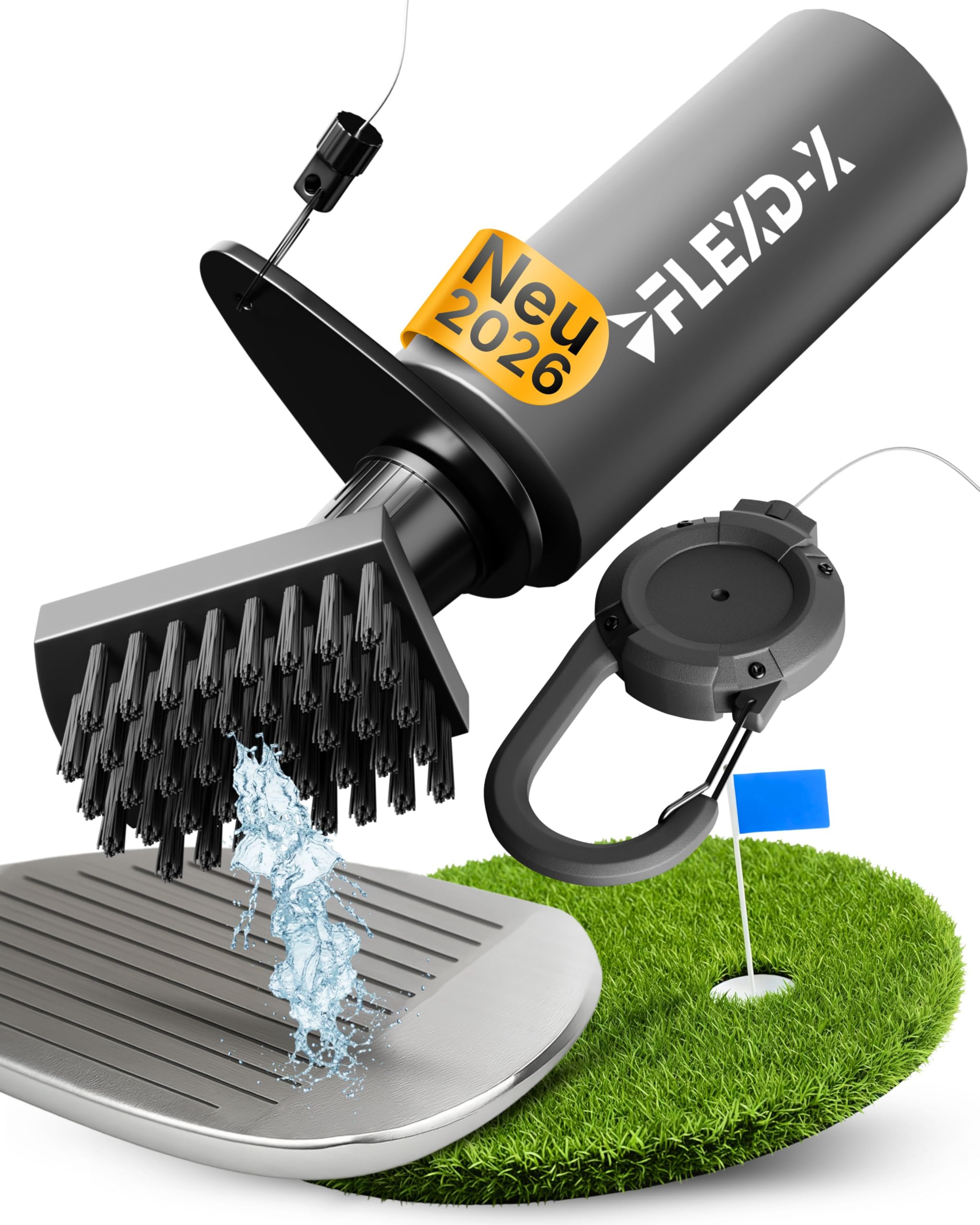 Wasser Golf Bürste mit ausziehbarem Karabiner