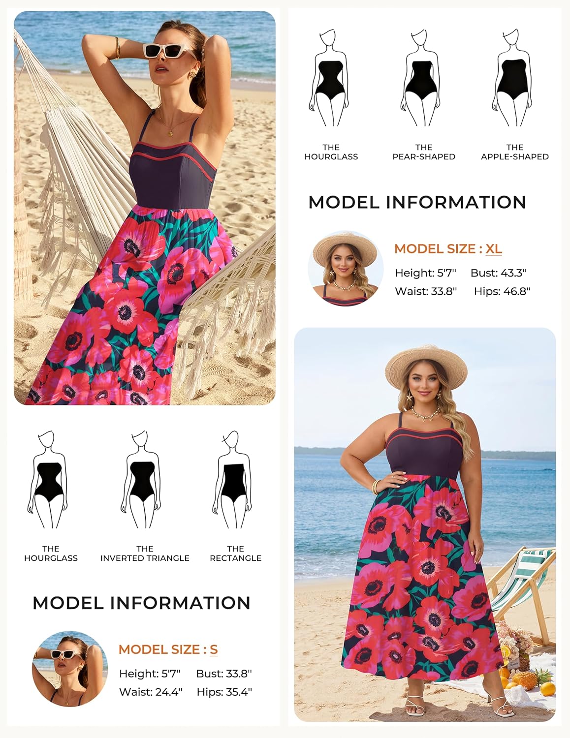 GRACE KARIN Summer Dresses for Women 2026,Color Block Floral Maxi Dress,Spaghetti Strap A Line Dresses with Pockets - Image 7