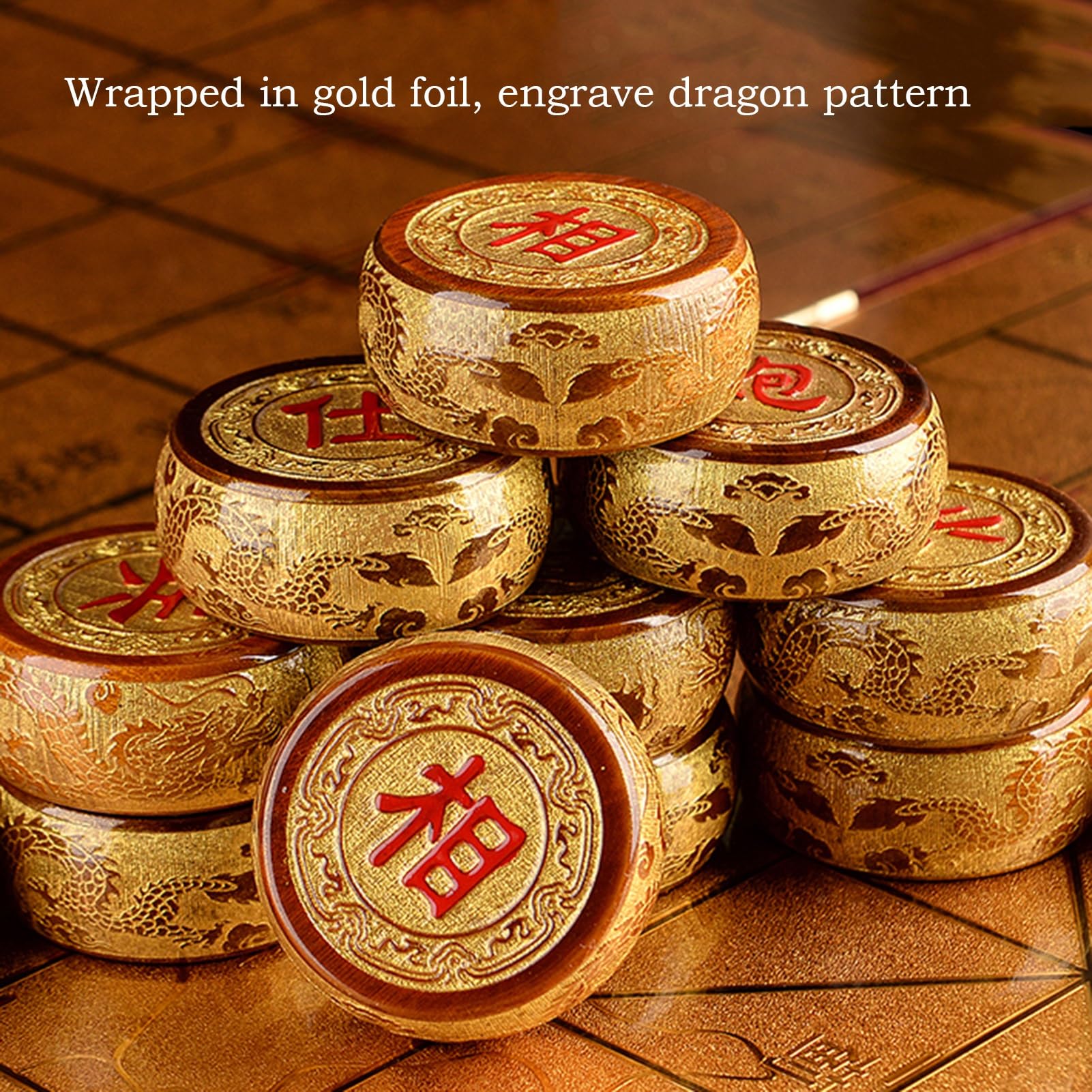 Set di Scacchi Cinesi da Tavolo strategico per 2 Giocatori con Scacchiera Pieghevole e Pezzi Phobe, Set di Giochi da Viaggio Classici Xiangqi (5 cm/1,9 Pollici)