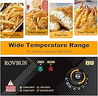 Vista 2 de ROVSUN Freidora eléctrica de 11.4 cuartos de galón con cesta y tapa, freidora de cocina comercial de 2500 W, freidora francesa de acero inoxidable