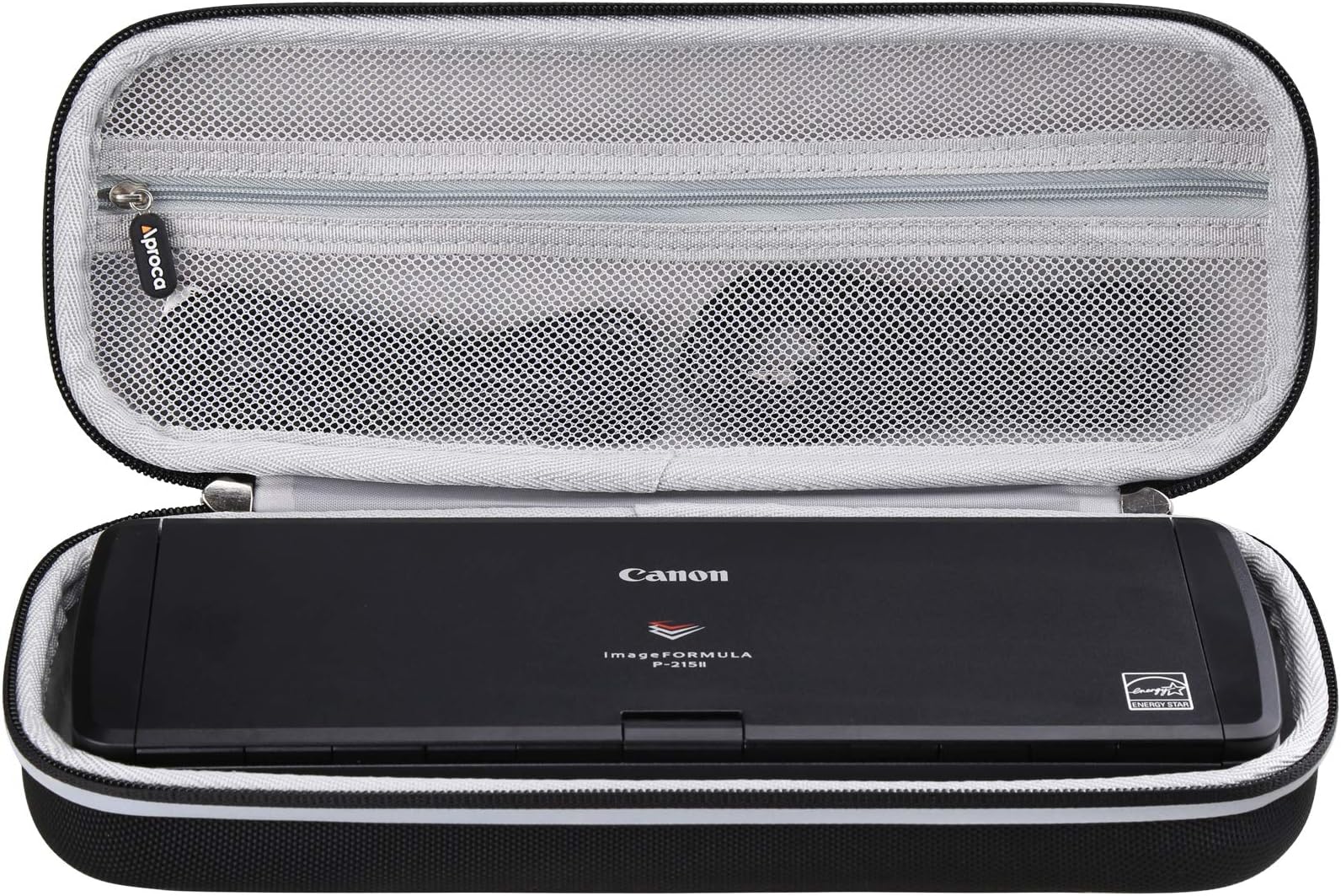 Aproca Portable Case Compatible with Canon ImageFORMULA R10 / ImageFORMULA P-215II Portable Document Scanner, Storage Hard Bag - Black (Case Only)