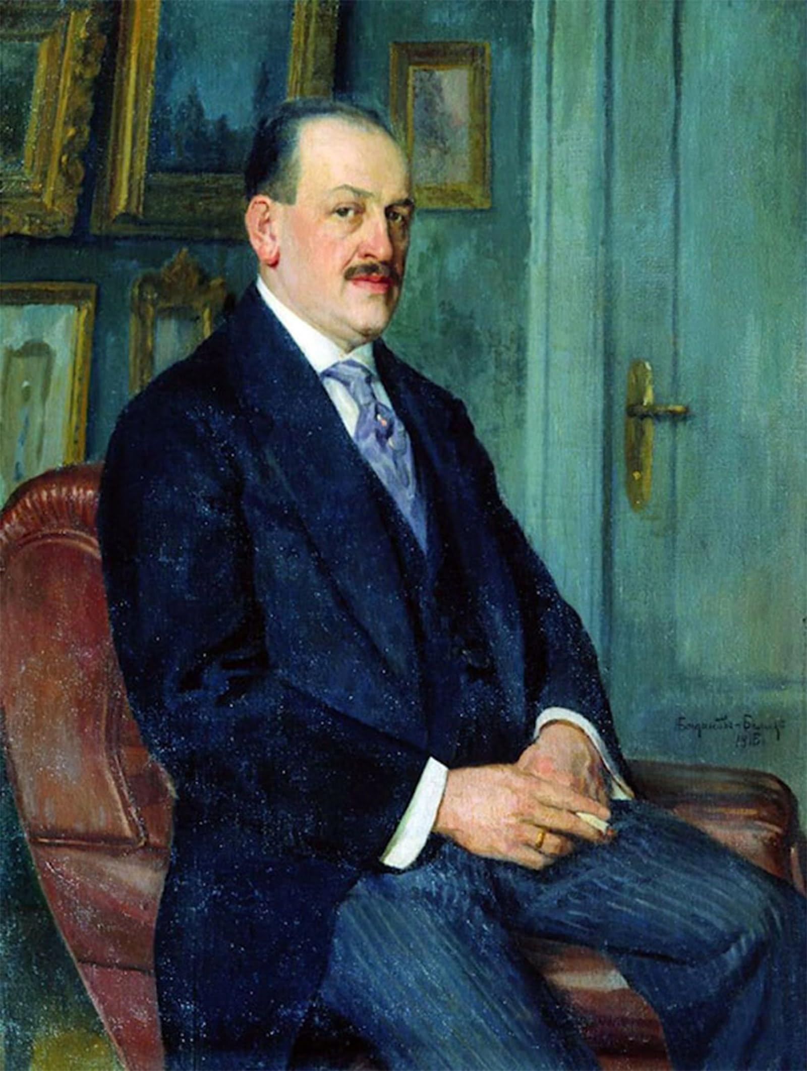 ARTXLXXBN Famous Print Painting Colorful Art Print Self-portrait Nikolay Petrovich Bogdanov-Belsky Canvas Art Decorations for Home Decor 60x90cm