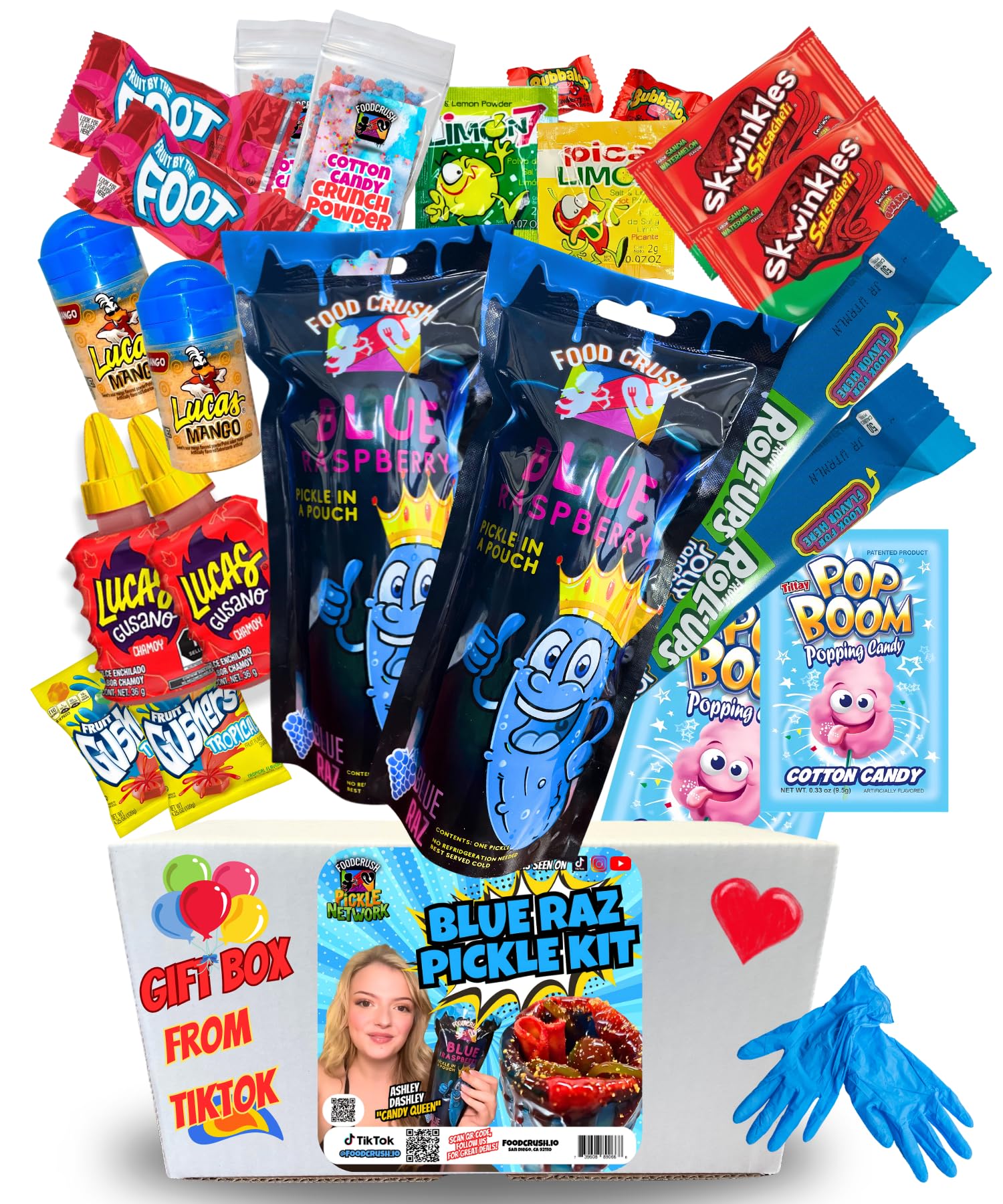 Blue Raspberry Pickle Kit-Double Sized-Mexican Candy Gift Box-Tiktok Trend Item by Food Crush