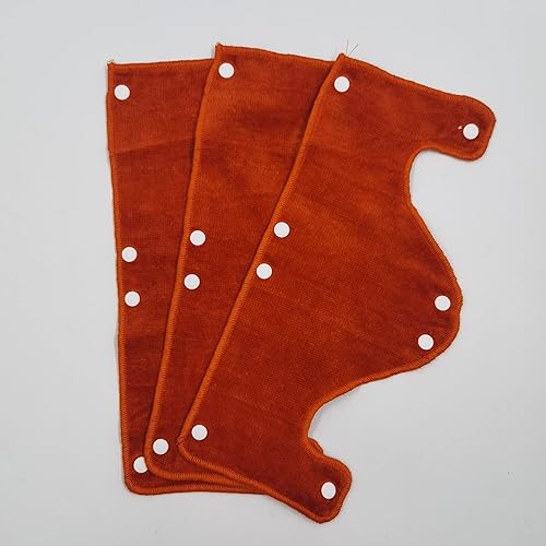 Miniatura 6 de Banda para el sudor de gran color naranja, reutilizable, lavable, forro de algodón de rizo a presión, 9 unidades por paquete