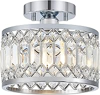 Vista 14 de Lámpara de techo negra de cristal, moderna lámpara de techo semiempotrada, accesorios de iluminación de pasillo redondo para cocina, entrada