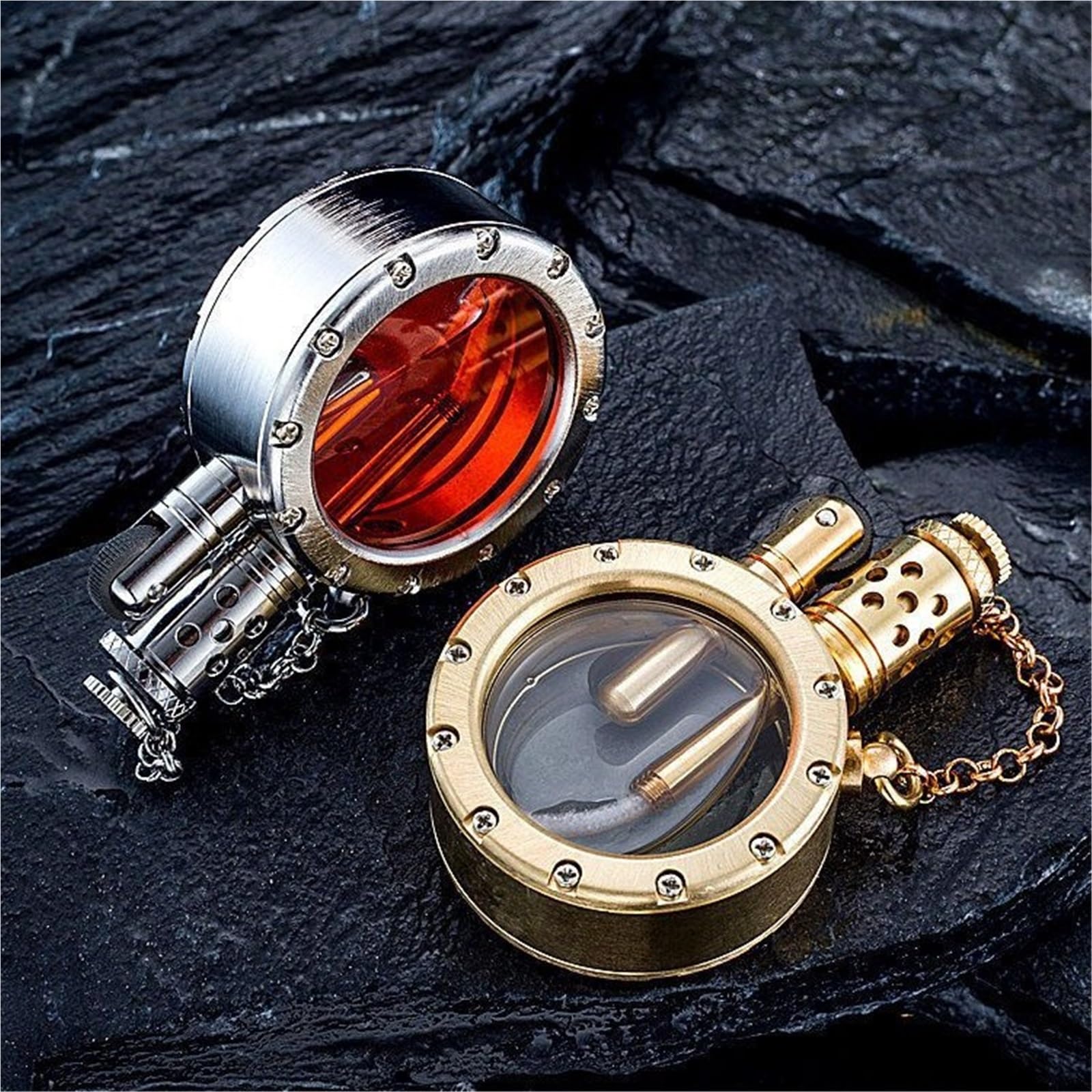 Encendedor de queroseno, diseño retro, estilo steampunk, botella transparente creativa, regalo único para hombres, papá, marido, al aire libre, camping, viajes