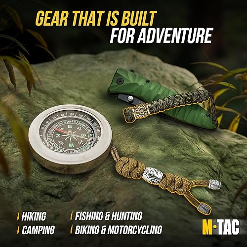 Miniatura 7 de M-Tac - Cordones para cuchillos con cuentas, cordón de paracaídas, cordón táctico para cuchillo, Zeus (oliva)