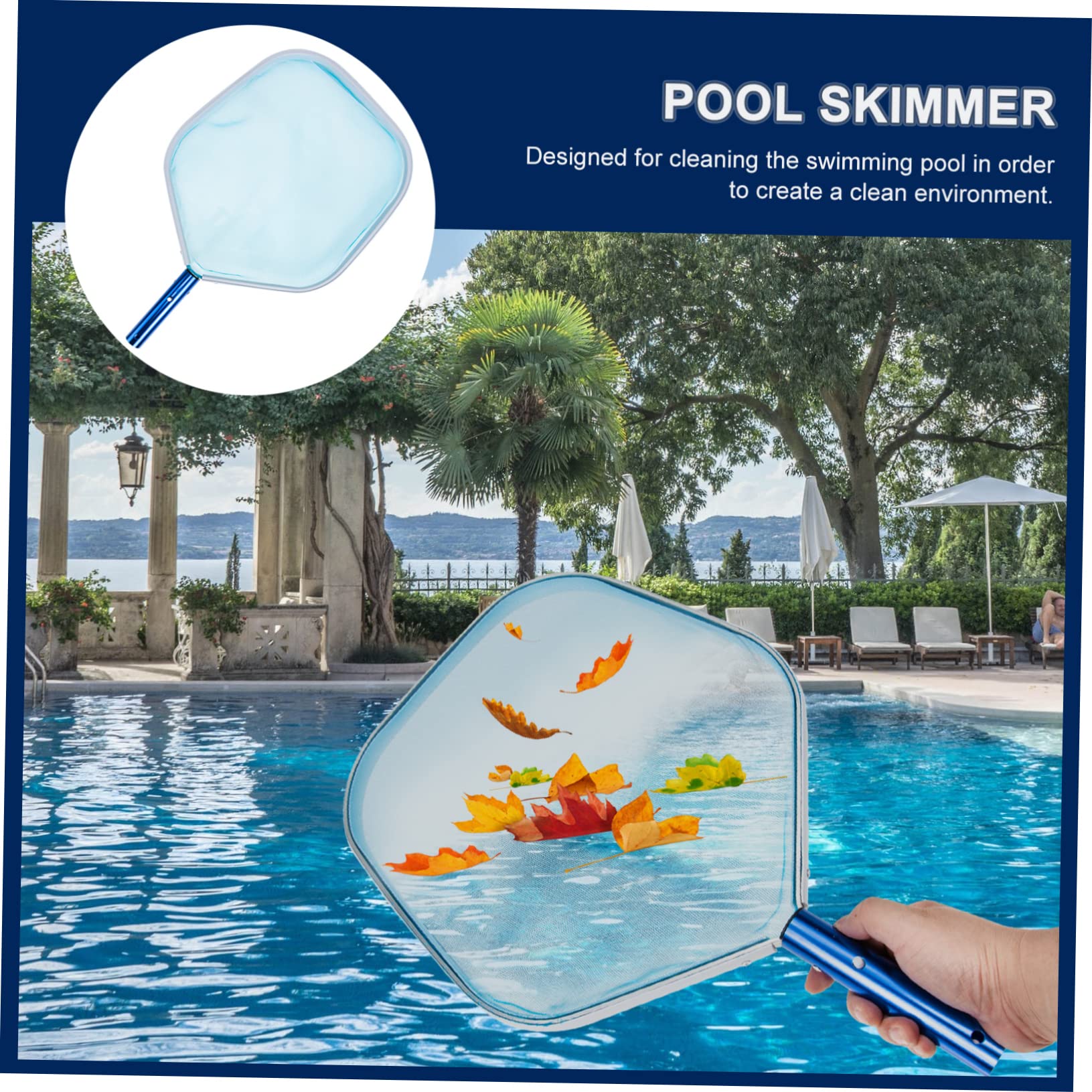 UKCOCO Limpieza para con Skimmer de Agua para Limpiar Estanques y Herramienta para Recoger Plantas Acuáticas y Escombros Ligera y de Usar