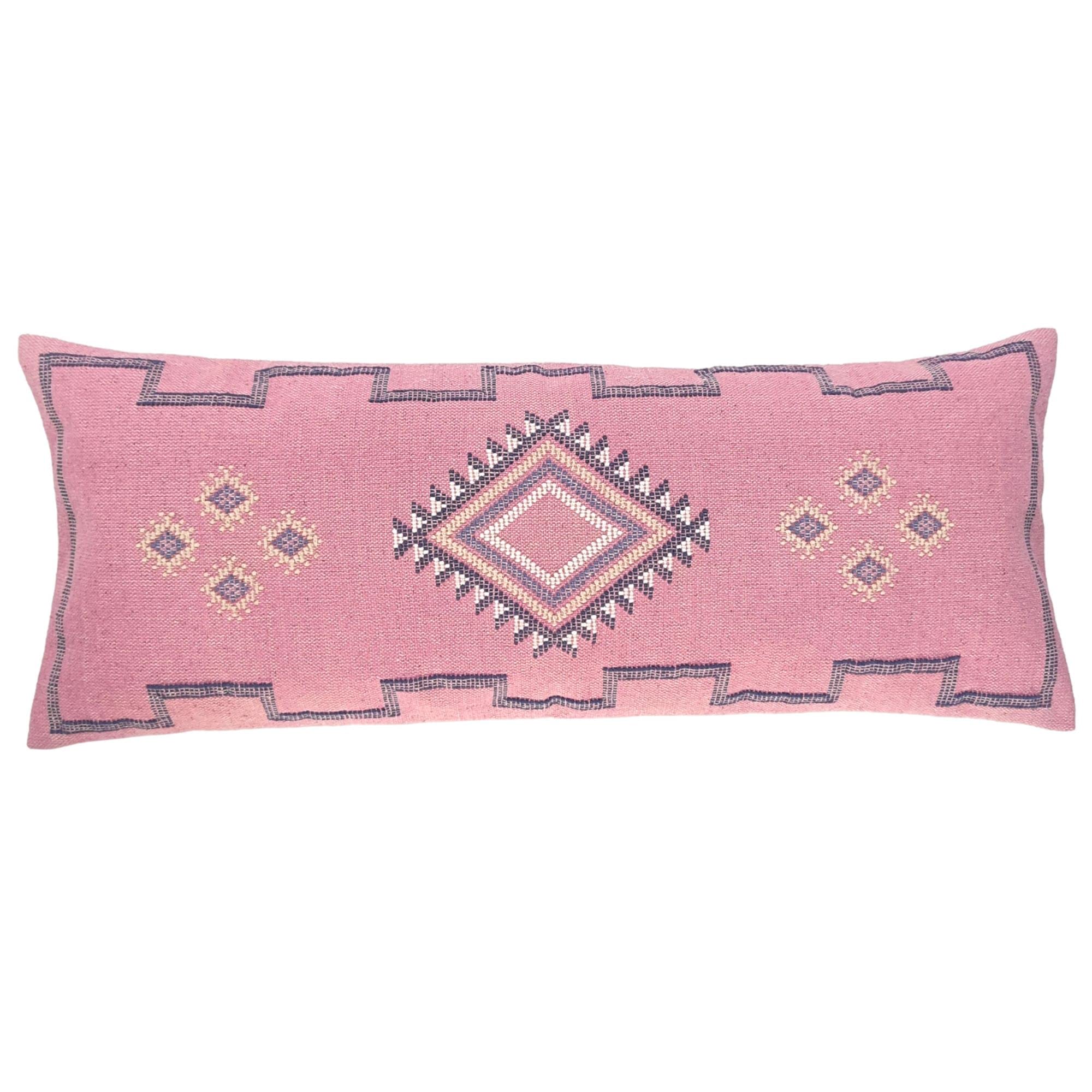 Coussin lombaire Sabra Kilim housse 35x91 cm tissée main déco ethnique chic