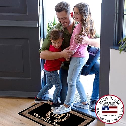 Miniatura 8 de Customized Monogram Welcome Mats Outdoor for Front Door(Made in USA) - Custom Welcome Door Mats Indoor Entrance with Initial - Low-Profile Floor Mat