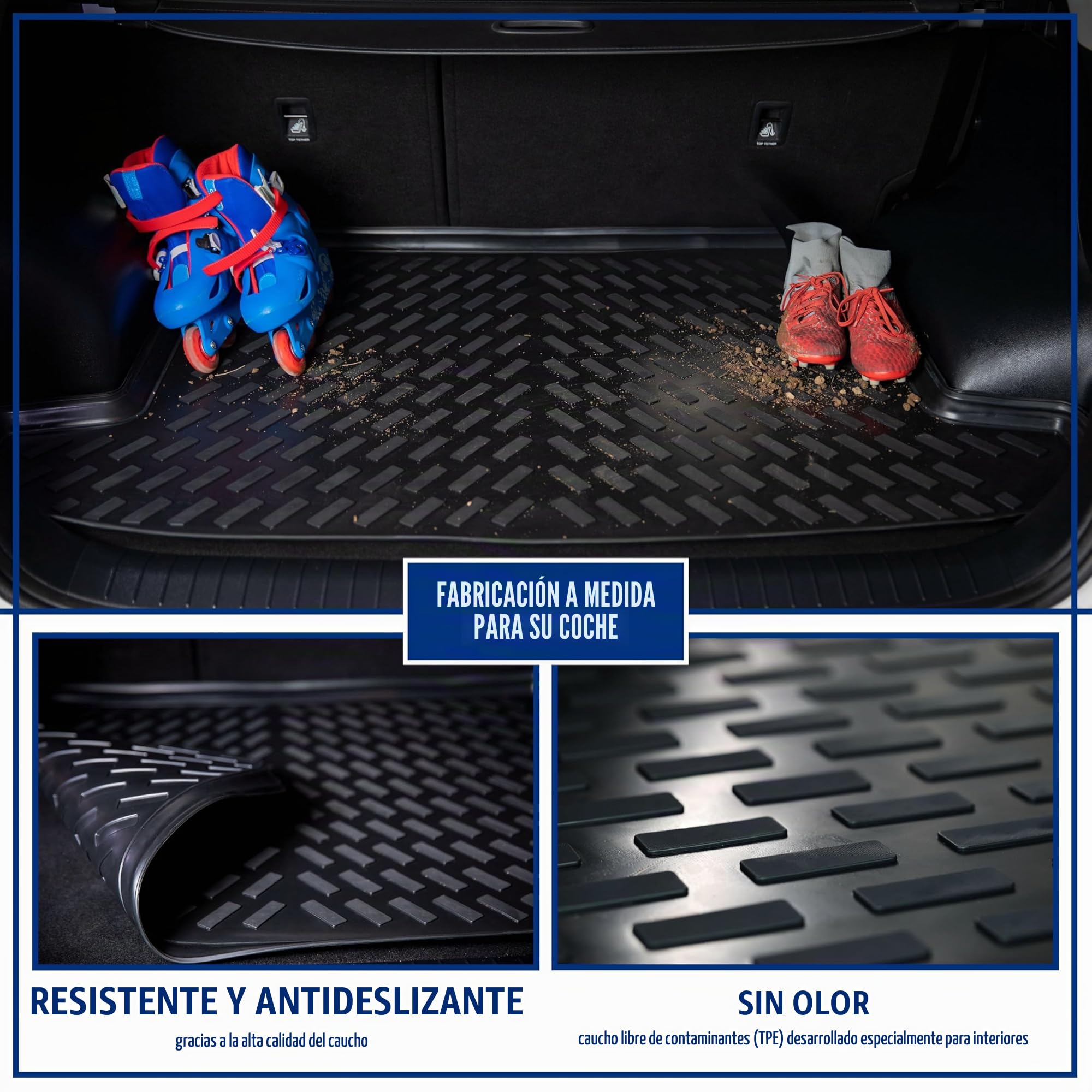 ELMASLINE 3D Tappetini Gomma e Vasca Baule per Mazda CX-60 2022-2025 CX60 | Tappetini Auto | Vasca per il bagagliaio | Accessori Auto