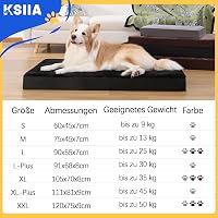 KSIIA Ortopédikus Kutyaágy Nagy Kutyáknak XL Mosható Párna Csokoládé 105x70cm 6