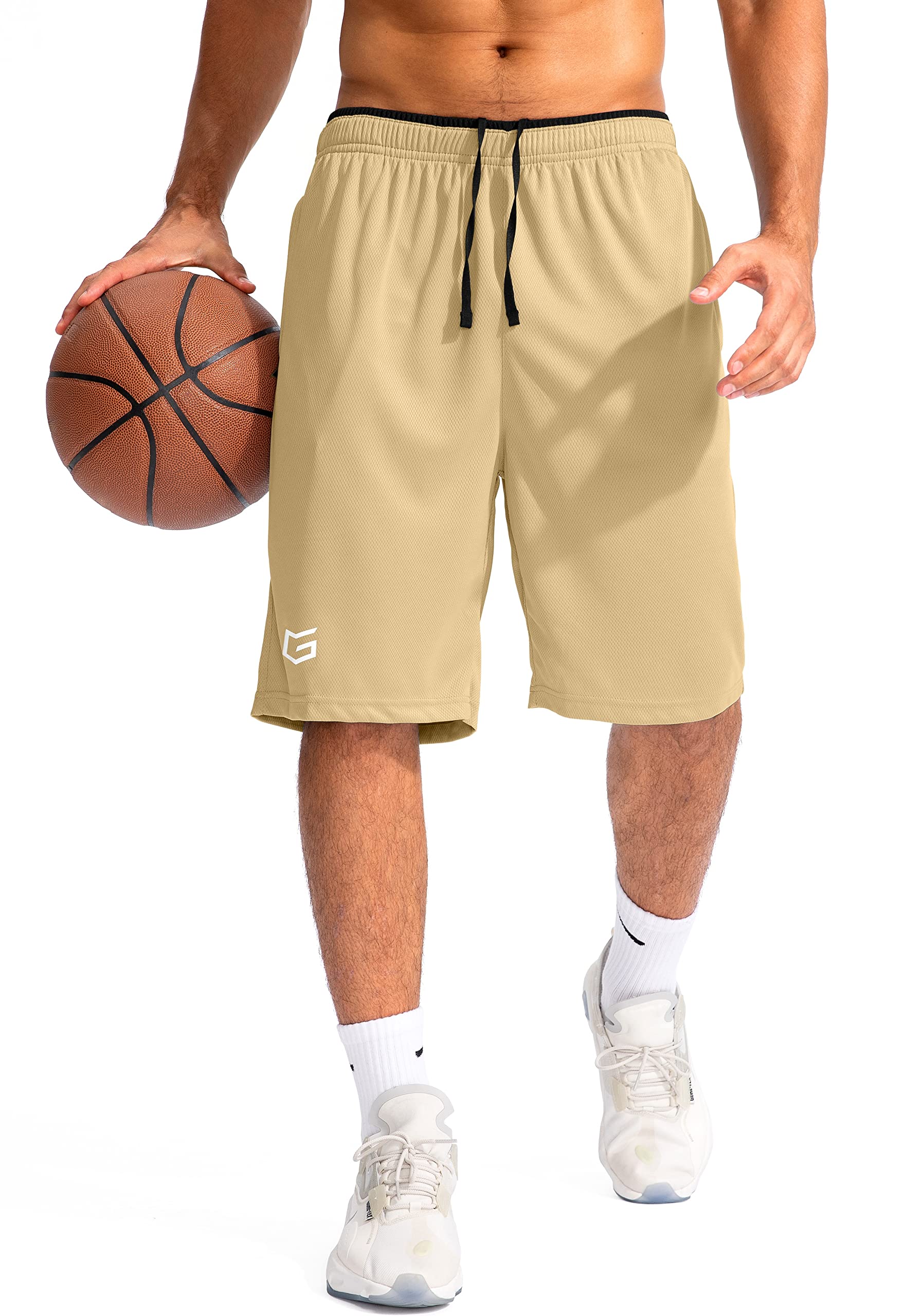 G Gradual Pantalones cortos de baloncesto para hombre con bolsillos con cremallera, ligeros, de secado rápido, 28 cm, para gimnasio, atletismo