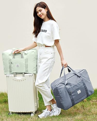 Miniatura 2 de Bolsa de viaje de fin de semana para mujeres y hombres con bolsa de aseo personal, bolsa de transporte para la noche, bolsas grandes plegables,