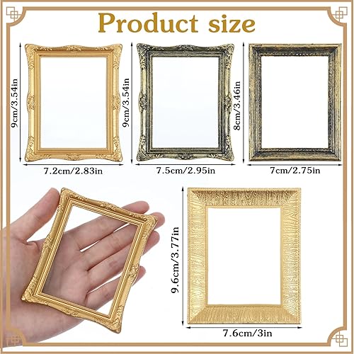 Miniatura 2 de 8 marcos magnéticos vintage para nevera, 2.92.7 x 3.5 pulgadas, marcos magnéticos clásicos para refrigerador, marcos de fotos pequeños para fotos de