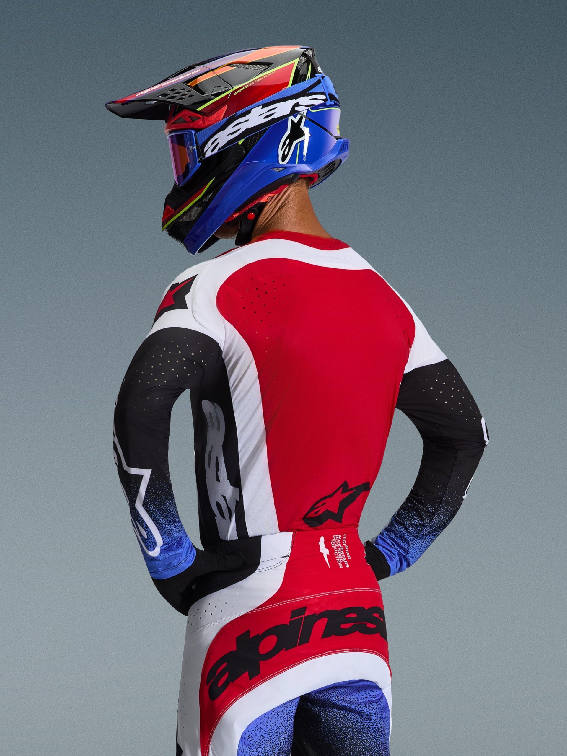 Alpinestars Techstar KNIF Maglia da motocross, nero/bianco/rosso, S