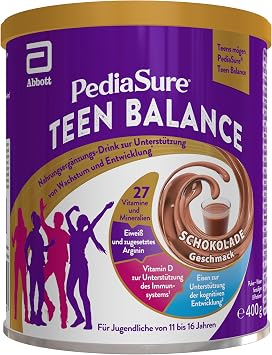 pediasure teenbalance shockolade 400 g delicate dietary supplement shake for teens 11-16 years with 27 vitamins & minerals protein supports growth development immunity