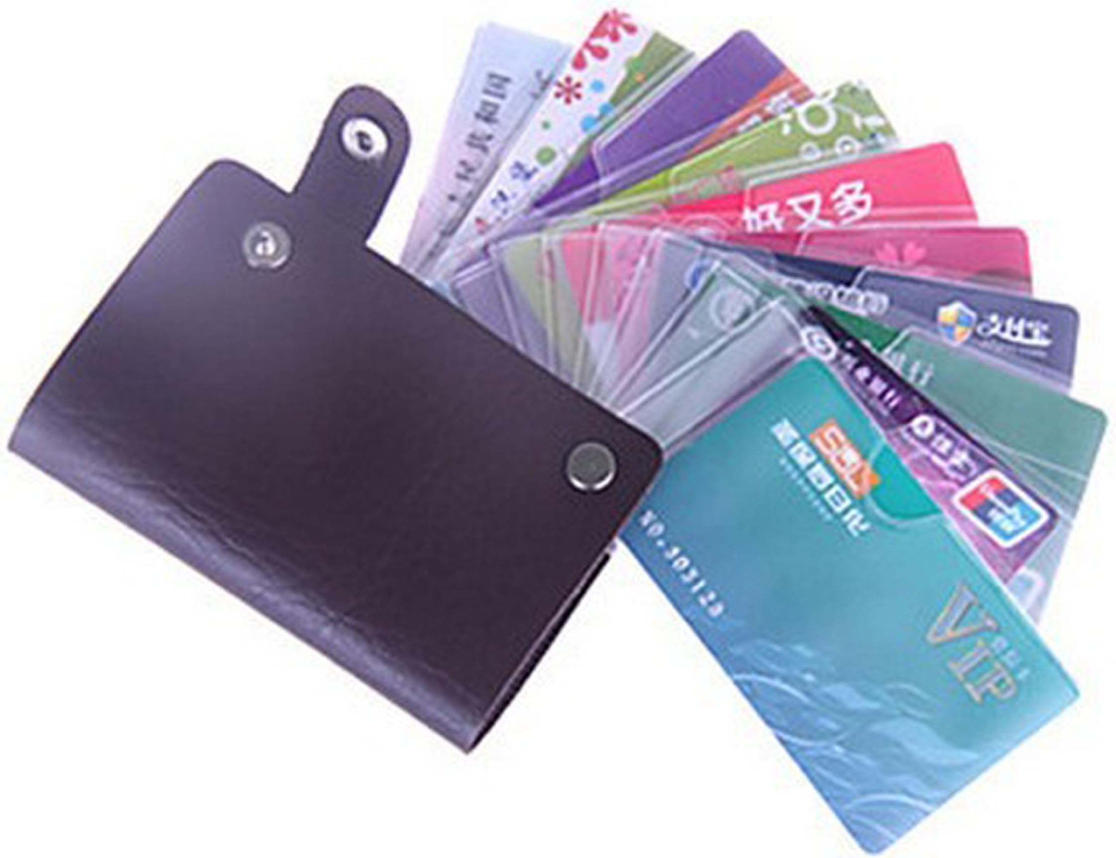 Hot Selling Utility Leather Pouch Unisex Business Case Wallet Id Credit Card Holder Purse Case Holder(2pcs/lot)