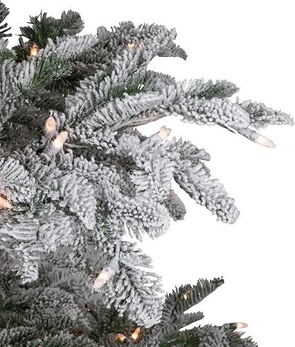 Miniatura 5 de Real Touch Árbol de Navidad artificial de abeto noble Whistler preiluminado, 6.5 pies, luces transparentes