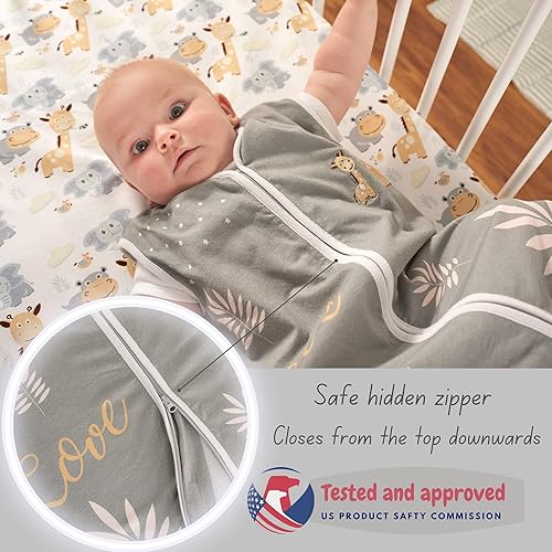 Miniatura 6 de Juego de ropa de cama para cuna para niños y niñas, juego de ropa de cama de 8 piezas para guardería, temática safari de animales de la selva,