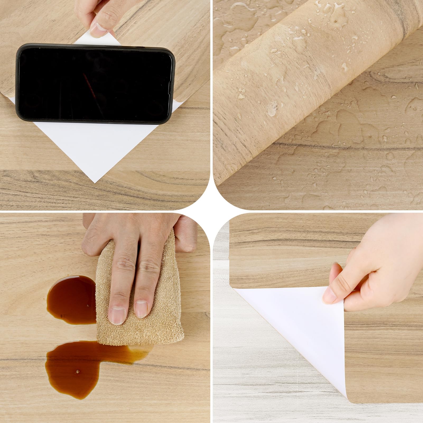 Carta Da Parati Autoadesativa Beige Carta Adesiva Per Mobili Legno Rivestimento Cucina Parete Carta Da Parati Adesiva Per Soggiorno Armadio Pellicola Adesiva Rotolo Decorativo 40cm x 800cm