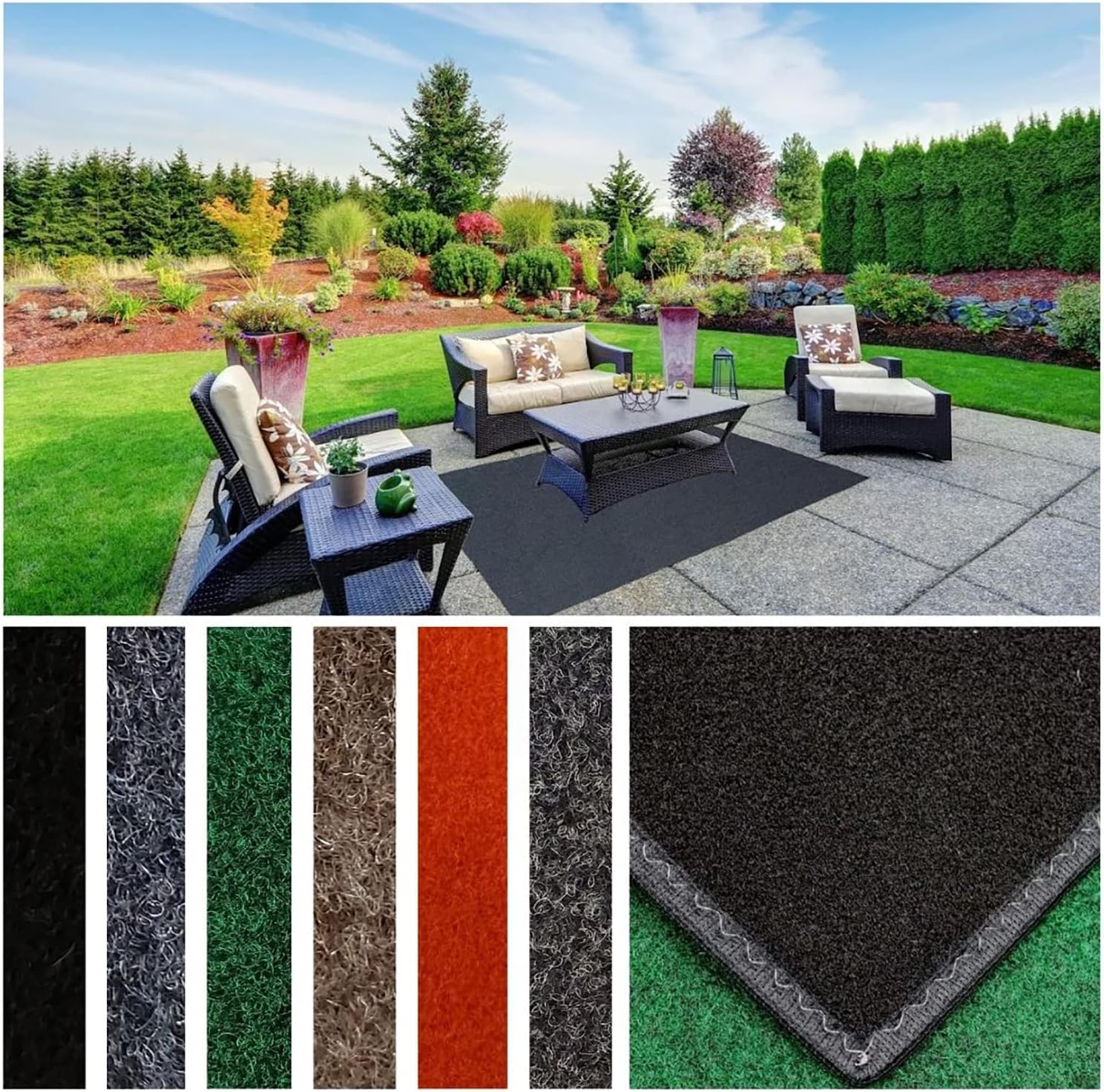 Indoor/Outdoor Patio Area Rugs/Soft Fibers/Available in 6