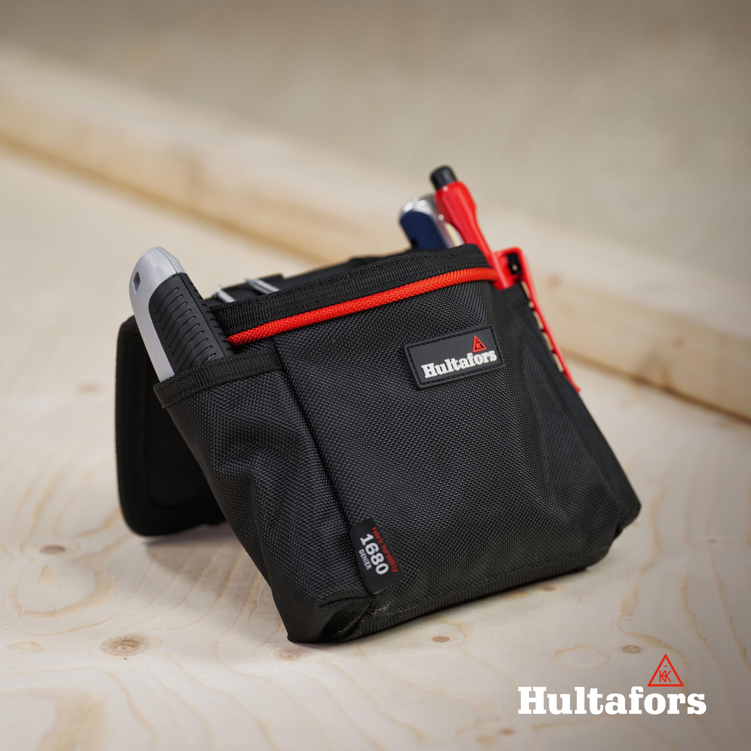 Sac à outils et à clous avec trois compartiments de Hultafors I Sac de ceinture pour clous et vis I Matériau robuste avec 1680 deniers I Idéal pour les artisans, électriciens, couvreurs et bien