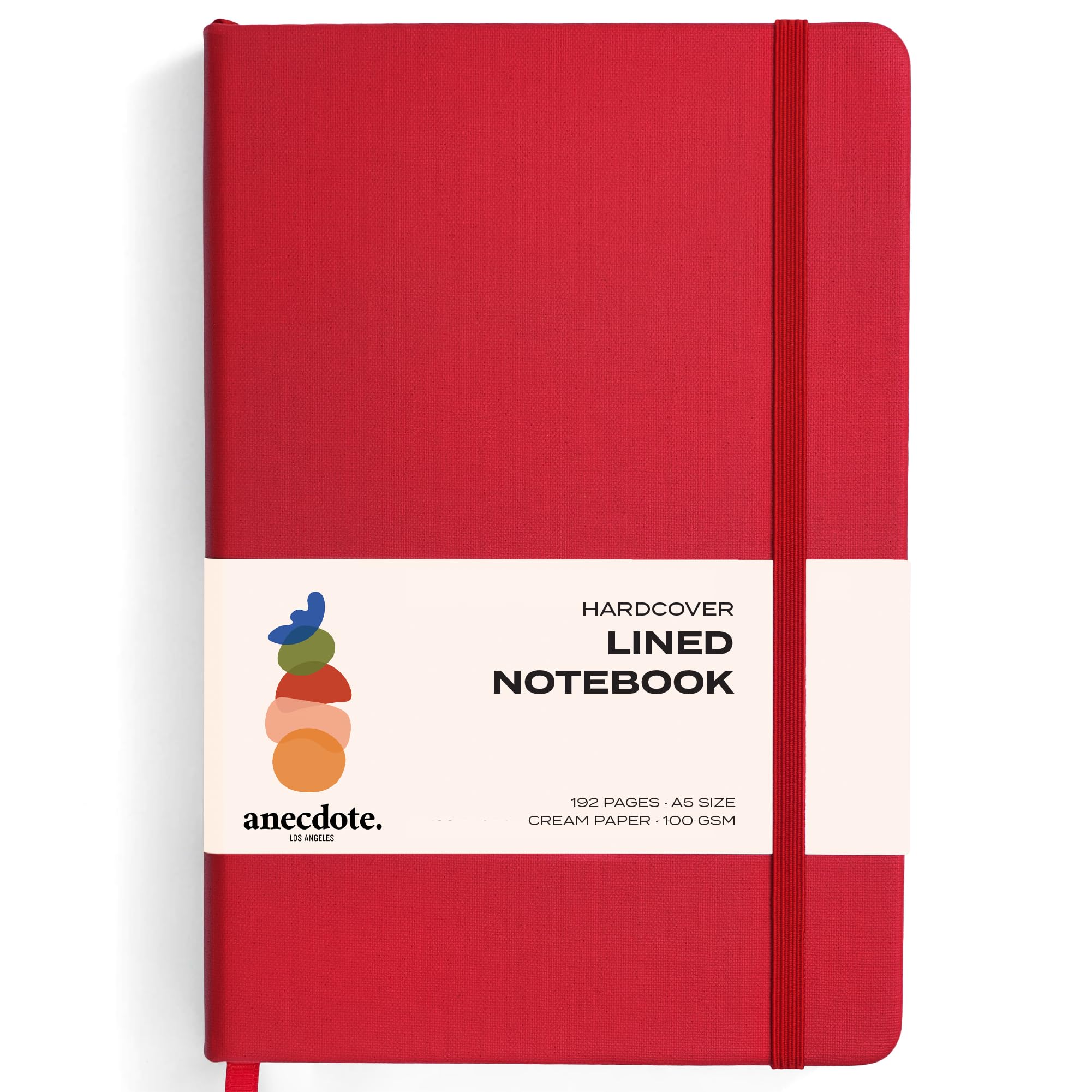 Carnet de notes classique A5 Anecdote rouge à pages lignées - 8