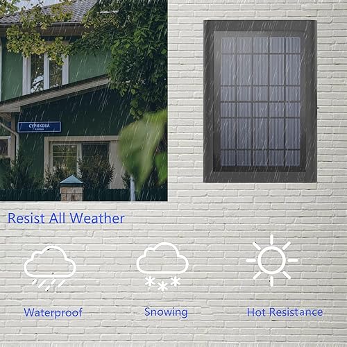 Miniatura 4 de Paquete de 2 paneles solares para cámara de anillo, panel solar de anillo de 3 W, panel solar de cámara de anillo compatible con batería de cámara