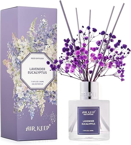 Miniatura 23 de Airkeep Difusor de varillas de 3.38 onzas (3.4 fl oz), juego de difusor de varillas perfumadas de lino limpio y vainilla de cachemira, difusor de