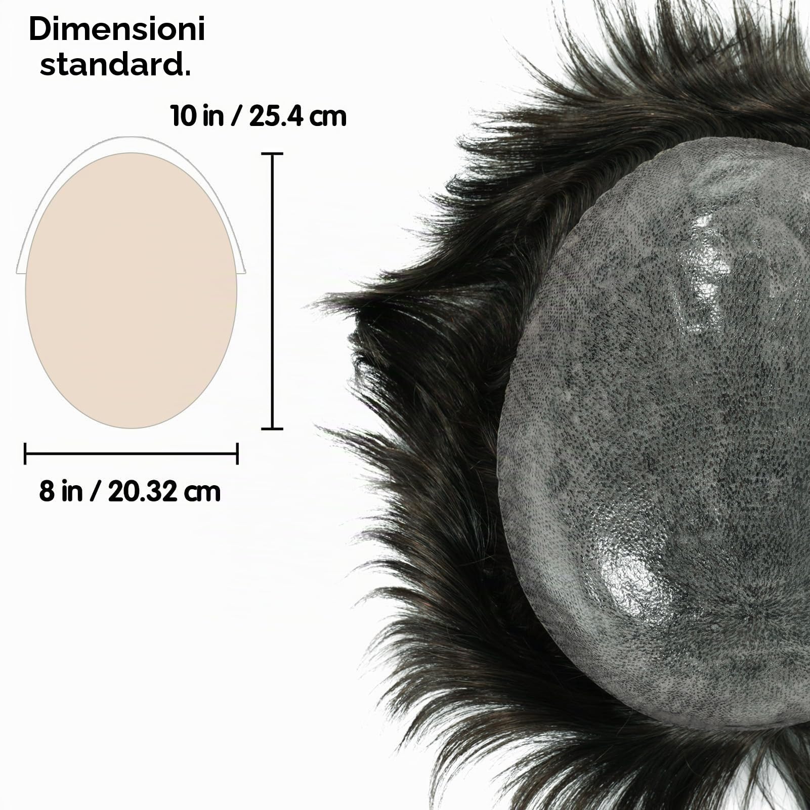 Zakya Capelli umani Toupet da uomo, 100% capelli veri, per uomo, sistema di ricambio per capelli, dimensioni base 20 x 25 cm